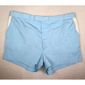 VINTAGE 70s MEN'S LIGHT BLUE SHORTS - KING'S ROAD- SIZE 42 - 3" inseam